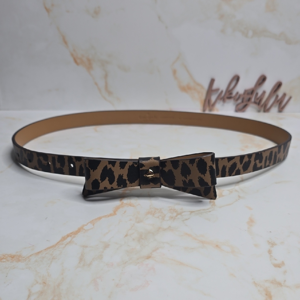 Kate Spade Leopard Print Bow Belt Size M